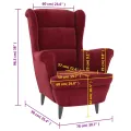 Fauteuil rouge bordeaux velours