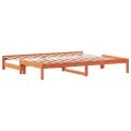 Lit de jour avec lit gigogne cire marron 90x200 cm pin massif