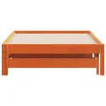 Lit de jour avec lit gigogne cire marron 90x200 cm pin massif
