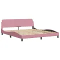 Cadre de lit avec tête de lit Rose 180x200 cm Velours