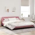 Cadre de lit avec tête de lit Rose 180x200 cm Velours