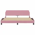 Cadre de lit avec tête de lit Rose 180x200 cm Velours