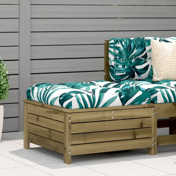 Repose-pied de jardin avec coussin bois de pin imprégné