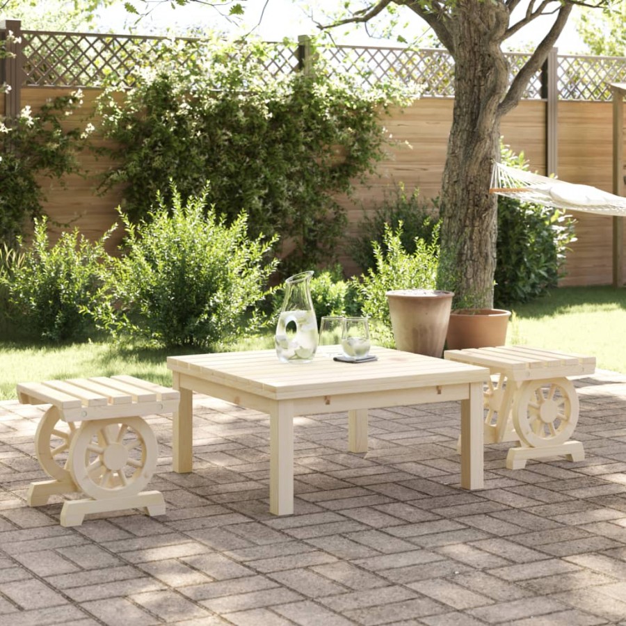 Repose-pieds de jardin 2 pcs bois de sapin massif