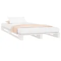 Lit de palette blanc 100x200 cm bois de pin massif