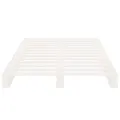 Lit de palette blanc 100x200 cm bois de pin massif