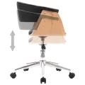 Chaise pivotante à dîner Noir Bois courbé et similicuir