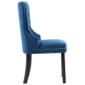 Chaises à manger lot de 2 bleu velours