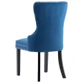 Chaises à manger lot de 2 bleu velours