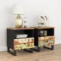 Tables de chevet 2 pcs Bois de récupération et d'ingénierie