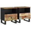 Tables de chevet 2 pcs Bois de récupération et d'ingénierie