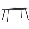 Table de salle à manger Noir 180x90x75 cm Verre trempé