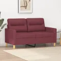 Canapé à 2 places Rouge bordeaux 120 cm Tissu