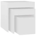 Tables gigognes 3 pcs Blanc Aggloméré