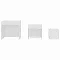 Tables gigognes 3 pcs Blanc Aggloméré