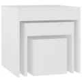Tables gigognes 3 pcs Blanc Aggloméré