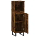 Armoire de bain chêne fumé 30x30x100 cm bois d'ingénierie
