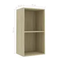Bibliothèque à 2 niveaux Chêne sonoma 40x30x76,5 cm Aggloméré