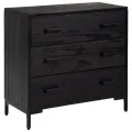 Commode Noir 75x35x70 cm Bois de pin massif