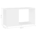Meuble TV Blanc 60x24x32 cm Aggloméré