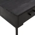 Table basse Noir 90x50x35 cm Bois de pin massif