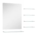 Miroir mural avec 5 étagères Argenté 50 x 60 cm