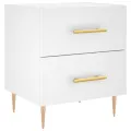 Table de chevet blanc 40x35x47,5 cm bois d’ingénierie