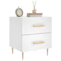 Table de chevet blanc 40x35x47,5 cm bois d’ingénierie