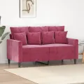 Canapé à 2 places Rouge bordeaux 120 cm Velours