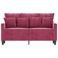 Canapé à 2 places Rouge bordeaux 120 cm Velours