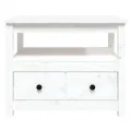 Table basse Blanc 71x49x55 cm Bois massif de pin