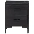 Table de chevet Noir 36x30x45 cm Bois de pin massif