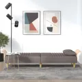 Canapé-lit avec accoudoirs taupe tissu