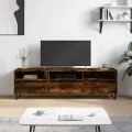 Meuble TV chêne fumé 150x30x44,5 cm bois d'ingénierie