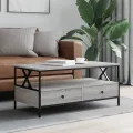 Table basse sonoma gris 100x51x45 cm bois d'ingénierie