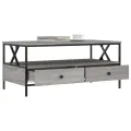 Table basse sonoma gris 100x51x45 cm bois d'ingénierie