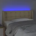 Tête de lit à LED Crème 93x16x78/88 cm Tissu