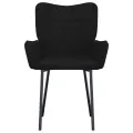 Chaises à manger lot de 2 Noir Velours