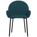 Chaises à manger lot de 2 Bleu Velours