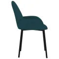 Chaises à manger lot de 2 Bleu Velours