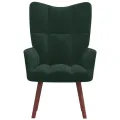 Chaise de relaxation Vert foncé Velours