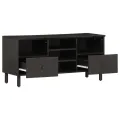 Meuble TV noir 100x33x46 cm bois massif de manguier