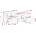 Meuble TV noir 100x33x46 cm bois massif de manguier