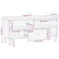 Meuble TV noir 100x33x46 cm bois massif de manguier