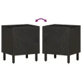 Tables de chevet 2 pcs noir 40x33x46 cm bois de manguier solide