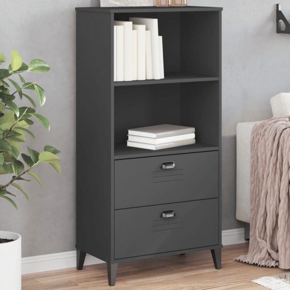 Bibliothèque VIKEN gris anthracite 60x35x123 cm bois massif pin