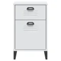 Table de chevet VIKEN blanc bois de pin solide