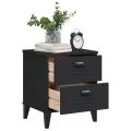 Table de chevet VIKEN noir bois de pin solide