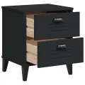 Table de chevet VIKEN noir bois de pin solide