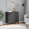 Buffet VIKEN gris anthracite 80x40x80 cm bois massif de pin